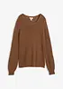 Maglione in maglia operata di misto cotone, bonprix