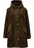 Parka svasato in velluto con fodera in pile teddy e cappuccio, bonprix