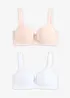 Reggiseno con coppe preformate e ferretto, con cotone biologico (pacco da 2), bonprix