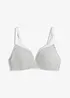 Reggiseno senza ferretto, con coppe preformate, cotone e pizzo, bonprix