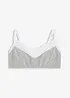 Bralette senza ferretto in cotone e pizzo, bonprix