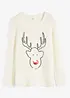 Maglione natalizio con renna di paillettes, bonprix