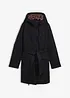 Cappotto outdoor corto idrorepellente con cintura e fodera leopardata, bonprix
