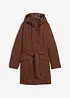 Cappotto outdoor corto idrorepellente con cintura e fodera leopardata, bonprix