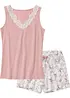 Pigiama estivo con pizzo raffinato, bonprix