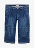 Jeans cargo elasticizzati a pinocchietto regular fit, straight, bonprix