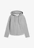 Felpa con zip, cappuccio e poliestere riciclato, bonprix