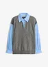 Maglione con inserto effetto camicia, bonprix
