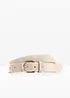 Cintura in pelle con fibbia lucida, bonprix