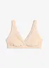 Bralette a costine con cotone biologico e pizzo, bonprix