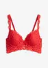 Reggiseno push-up in morbido pizzo, bonprix