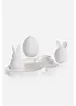 Decorazione con uovo e coniglietti su vassoio (set 4 pezzi), bonprix