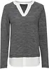Maglione in filato fine con inserti effetto camicia, bonprix