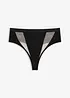 Perizoma a vita alta con inserti trasparenti, bonprix