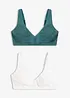 Bralette senza ferretto con cotone (pacco da 2), bonprix