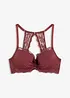 Reggiseno in pizzo con coppe preformate, ferretto e schiena a vogatore, bonprix