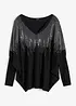 Maglione in filato fine con strass, bonprix