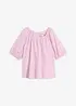 Blusa a maniche corte in puro cotone, bonprix