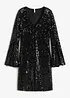 Abito con paillettes e maniche a campana, bonprix