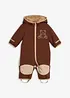 Tuta in softshell con fodera in pile teddy e cappuccio, bonprix
