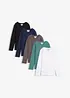 Maglia a maniche lunghe con cotone biologico (pacco da 5), bonprix