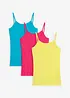 Top con spalline sottili in puro cotone (pacco da 3), bonprix
