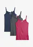 Top con spalline sottili in puro cotone (pacco da 3), bonprix