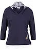 Maglia con cappuccio e maniche a 3/4 in puro cotone, bonprix