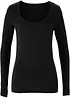 Maglia elasticizzata aderente a maniche  lunghe, bonprix