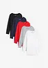 Maglia lunga con scollo rotondo e maniche lunghe  (pacco da 5), bonprix