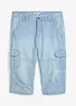 Jeans cargo elasticizzati a pinocchietto regular fit, straight, bonprix