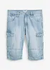 Bermuda cargo lunghi in denim elasticizzato leggero, relaxed fit, bonprix