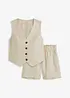 Gilet e shorts in misto lino, bonprix
