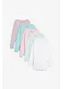 Maglia lunga con scollo rotondo e maniche lunghe  (pacco da 5), bonprix