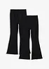 Leggings a costine con fondo svasato (pacco da 2), bonprix