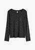 Maglia a maniche lunghe in mesh glitterato, bonprix