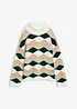 Maglione a collo alto con motivo geometrico, bonprix