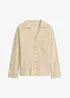 Cardigan in maglia traforata con filato glitterato, bonprix