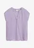 Blusa in satin a maniche corte, taglio morbido a spalle scese, bonprix