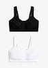 Reggiseno contenitivo senza ferretto con spalline imbottite (pacco da 2), bonprix
