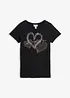 T-shirt in cotone biologico con cuore, bonprix