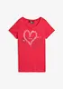 T-shirt in cotone biologico con cuore, bonprix