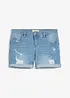 Shorts di jeans effetto sdrucito, vita media, bonprix