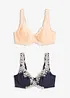 Reggiseno con ferretto e pizzo delicato (pacco da 2), bonprix