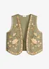 Gilet ricamato in misto lino vaporoso, bonprix