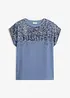Maglia con inserto in tessuto e strass, bonprix