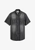 Camicia a maniche corte in jeans di puro cotone biologico, slim fit, bonprix