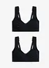 Reggiseno t-shirt minimizer senza ferretto con cotone biologico (pacco da 2), bonprix