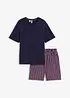 Pigiama estivo con pantaloncini in tessuto di puro cotone, bonprix