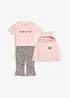 Felpa, t-shirt e leggings in puro cotone biologico (set 3 pezzi), bonprix